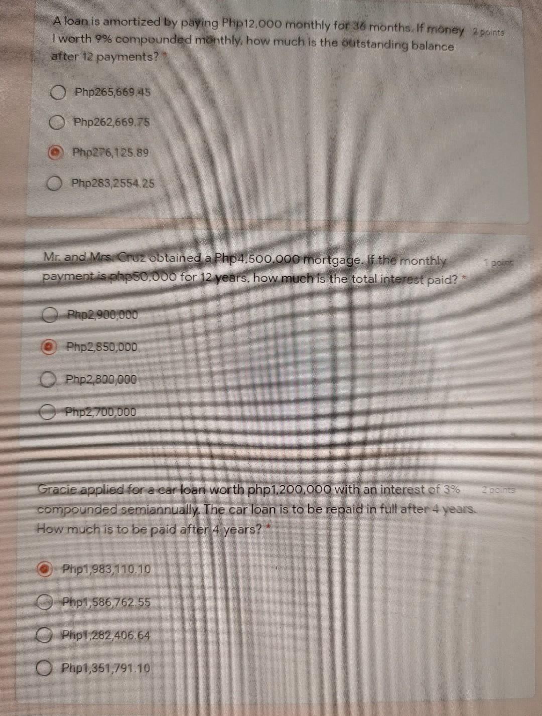  A loan is amortized by paying Php12.000 monthly for 36 months.