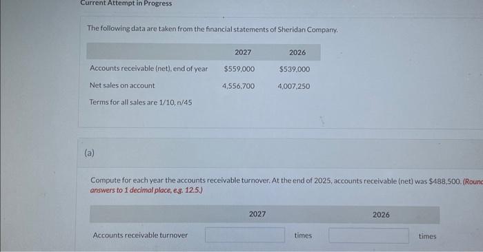  Current Attempt in Progress The following data are taken from the