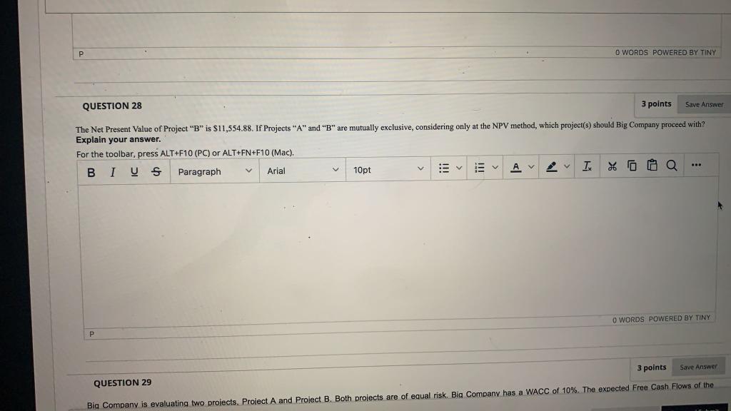 $11,554.88. If Projects "A" and "B" are independent, considering only at the