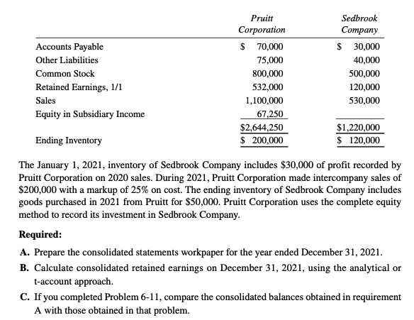 same problem as Problem 6-11, but assuming the use of the complete