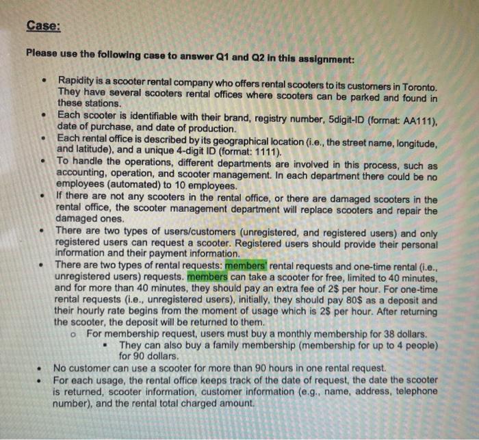 use case to answer Q2 Please use the following case to answer