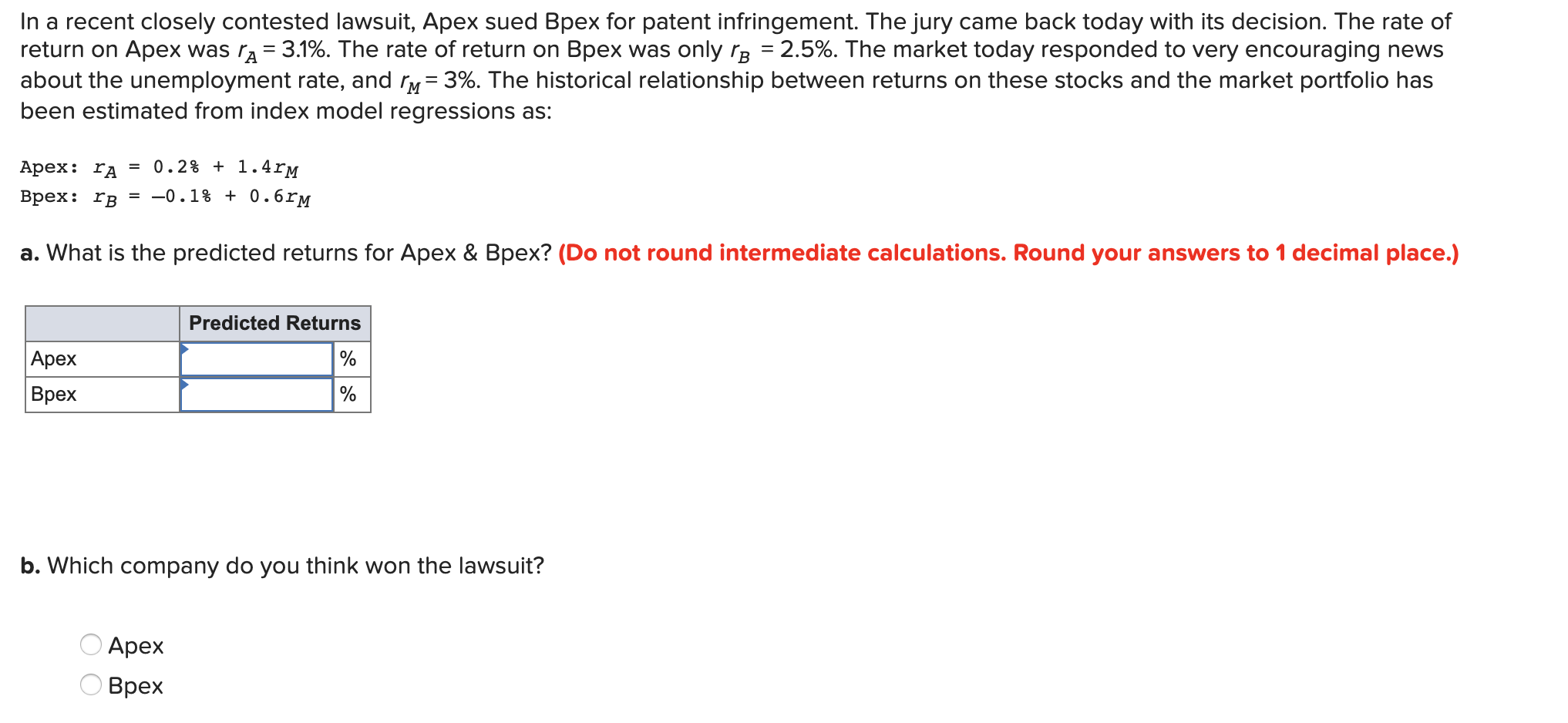  In a recent closely contested lawsuit, Apex sued Bpex for patent