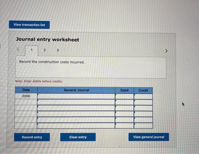 20x6 Construction costs incurred during the year, M17, 209; estleated costs to