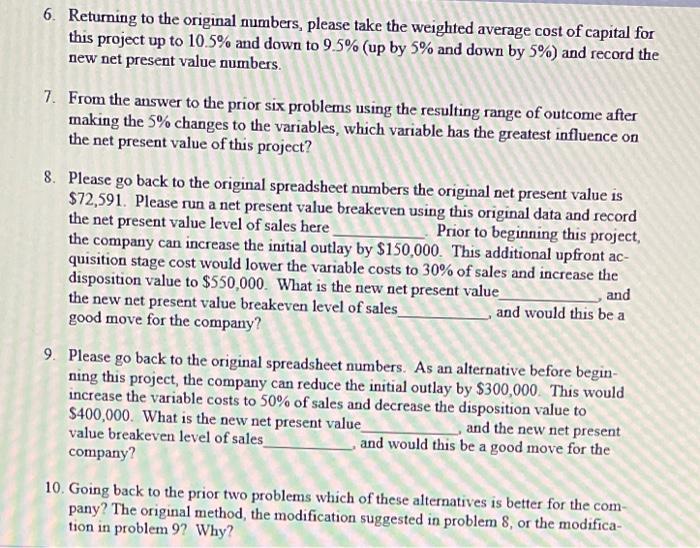  6. Returning to the original numbers, please take the weighted average