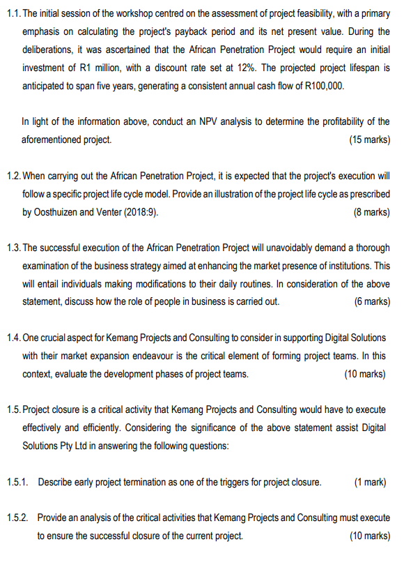  1.1. The initial session of the workshop centred on the assessment