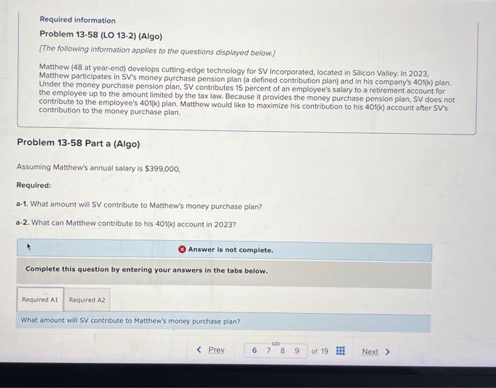  acct 387 ch 13 q 6789 Required information Problem 13-58 (LO