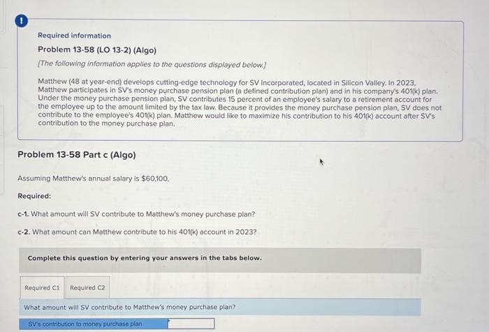 Valley. In 2023, Matthew participates in SV's money purchase pension plan (a