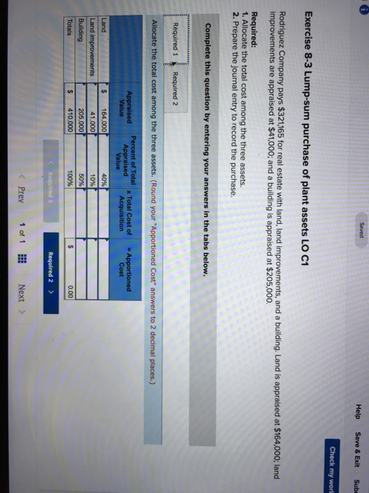  Saved Help Save & Exit Sub Check my work Exercise 8-3