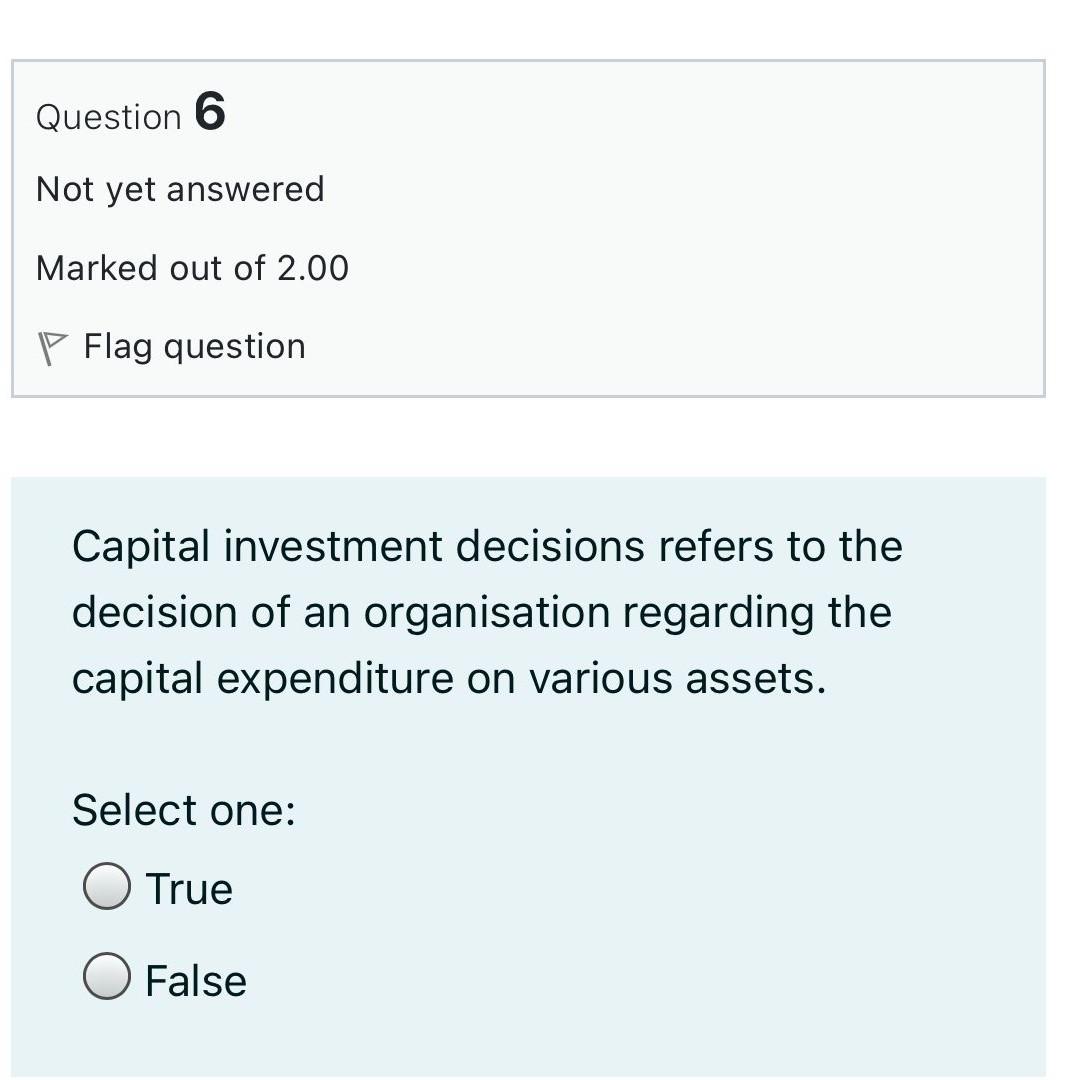  Choose the correct answer without explanation Question 6 Not yet answered