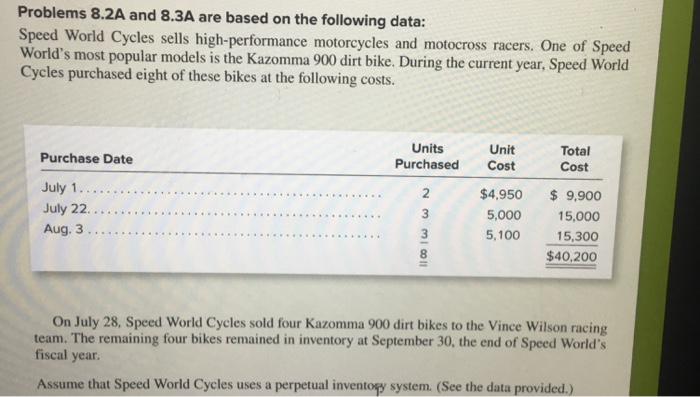 Cost Flow Assume that Speed World uses a periodic inventory system. (See