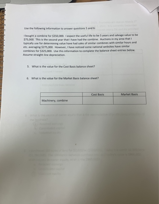 for machinery on March 1, 2020. Payments are due on March 1st