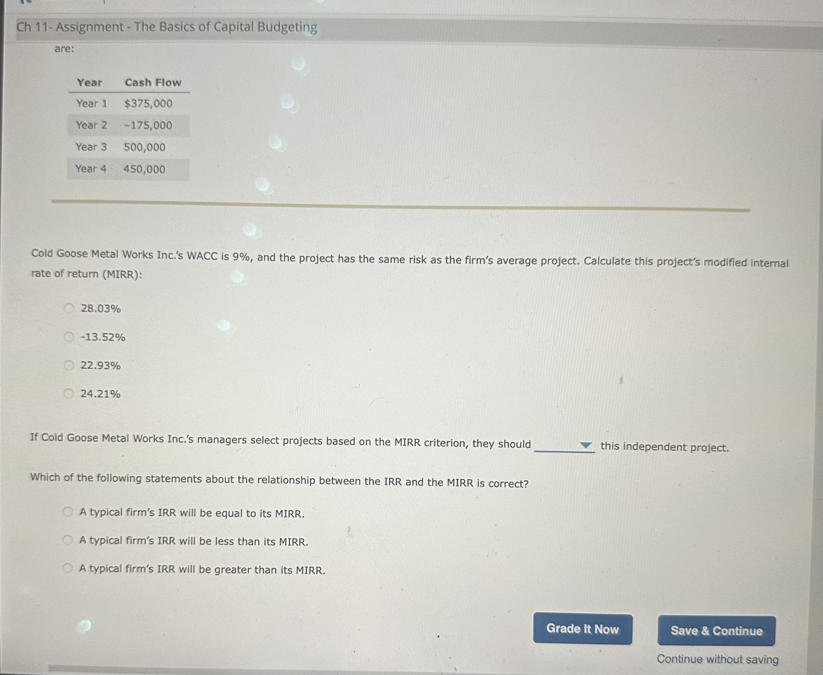 reinvested at the same rate equal to the IRR. However, in reality