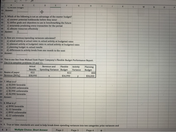  J K L M N O 42 Answer: 44 5. Which