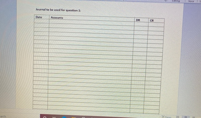 Points) Prepare the journal entries for the following transactions assume the company