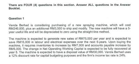  There are FOUR (4) questions in this section. Answer ALL questions