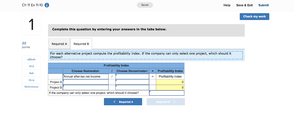 Company. The company requires a 6% return from its investments. (PV of