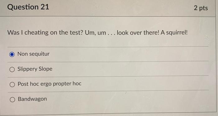 good review!! Question 20 2 pts The rooster crowed, thereby causing the