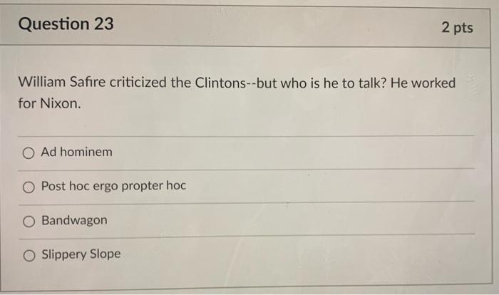 ergo propter hoc Question 21 2 pts Was I cheating on the