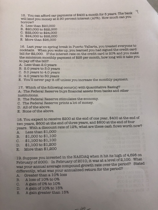  Please show work clearly and neat and circle answer. Answer 15-19