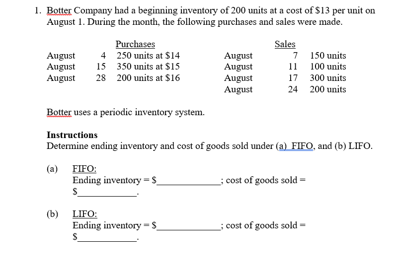 Please explain how you got your answer. Botter Company had a beginning