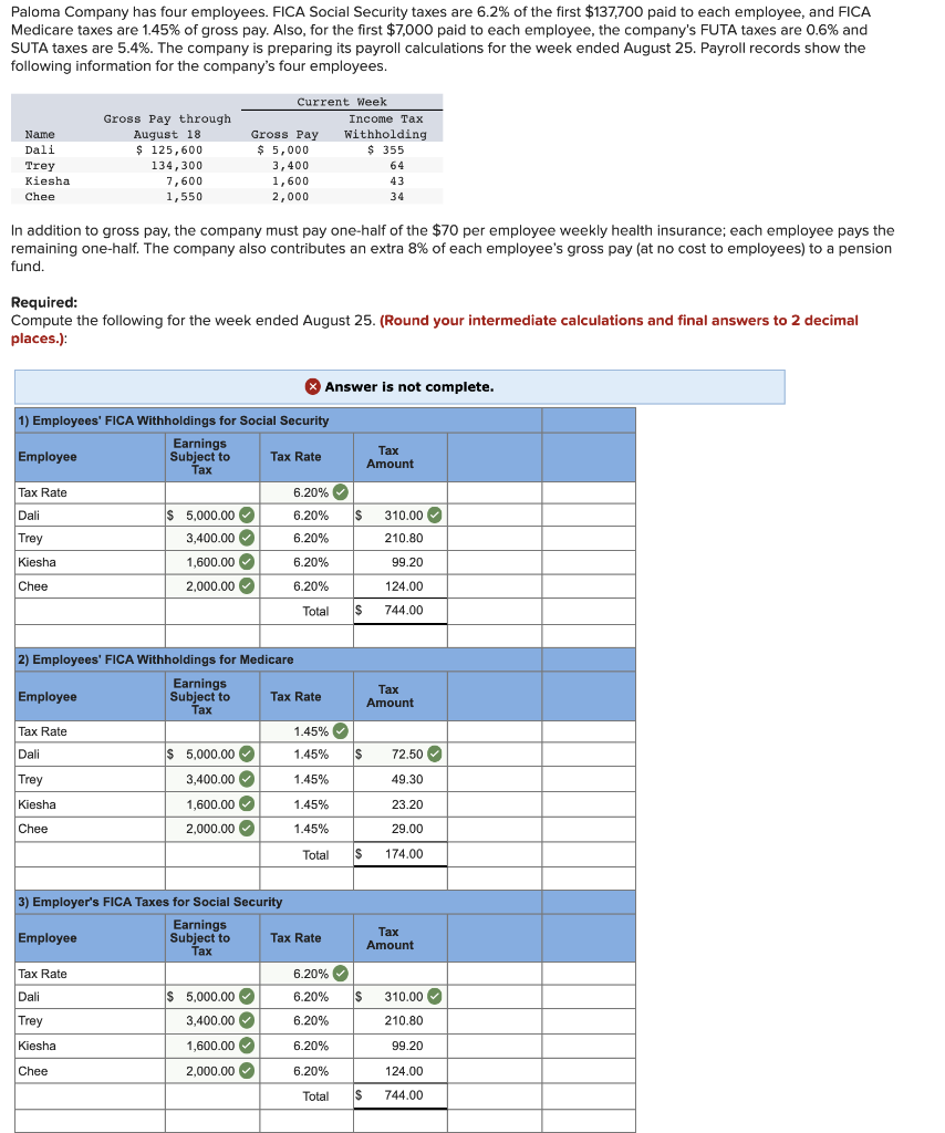 I need help with 7 & 8 please thank you! Paloma Company