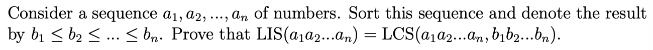 Consider a sequence Q1, Q2, ..., An of numbers. Sort this