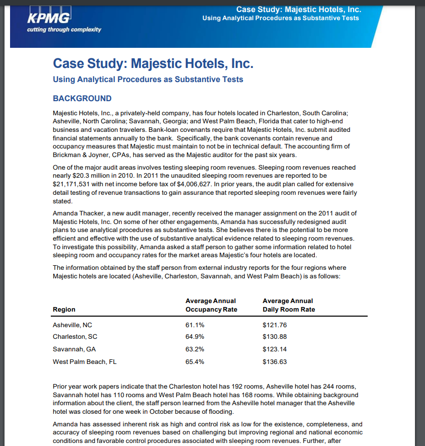  Answer Question 1 from the case study image above (question is