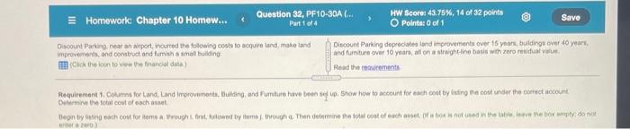  = Homework: Chapter 10 Homew... Question 32, PF10-30A (.. HW Score: