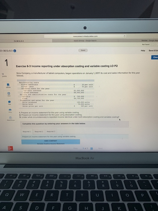 Not found Ch 06 Ex6.36 Help Save&E Exercise 6-3 Income reporting