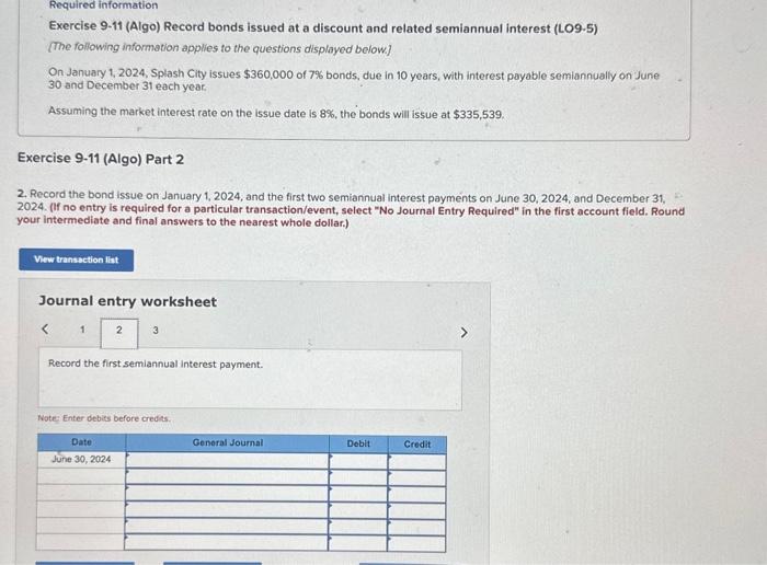 discount and related semiannual interest (LO9-5) [The following information applies to the