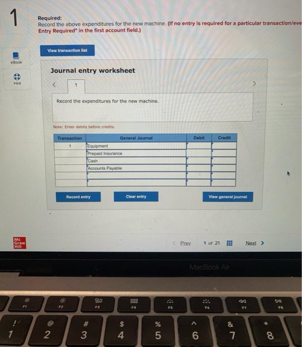 a new machine and made the following expenditures: Purchase price Sales tax