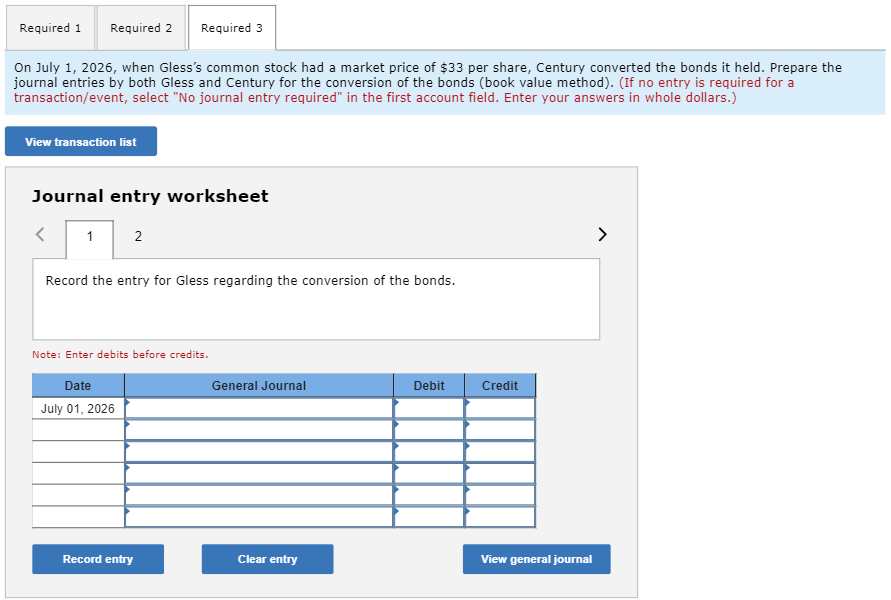 bond is convertible Into 40 shares of Gless's no par common stock.