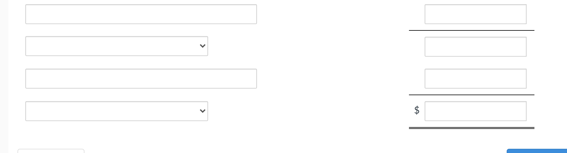 Inventory 72,000 Cost of goods sold 1,090,000 Rent revenue 24,000 Depreciation expense