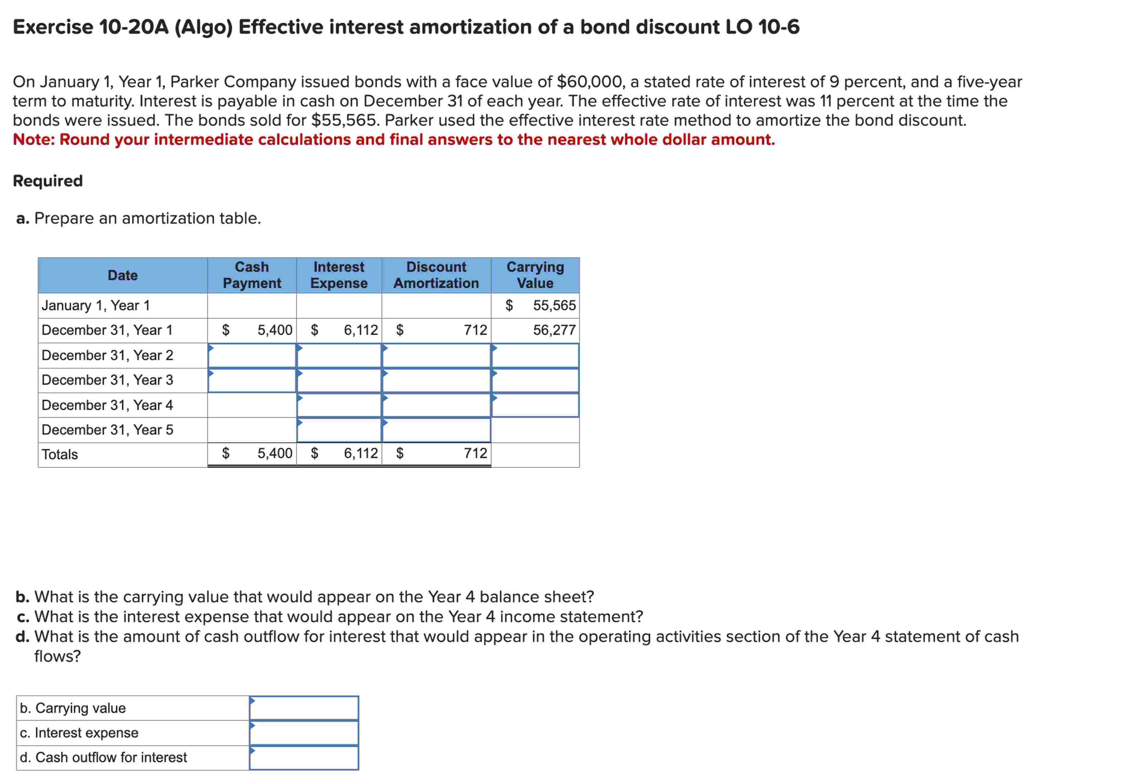  PLEASE ANSWER THE FULL THING On January 1, Year 1, Parker
