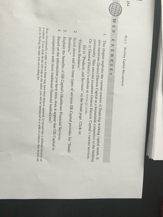  254 Part 3 Working Capital Management WEBEXERCISE This chapter explores the