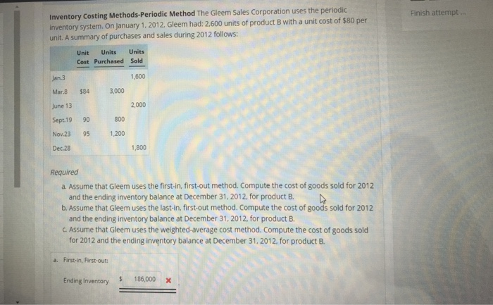  Help on finding ending inventory FIFO LIFO method Inventory Costing Methods-Periodic