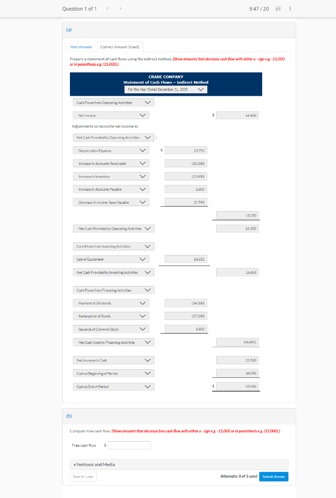 3. During the year, equipment was sold for $14,450 cash. This equipment