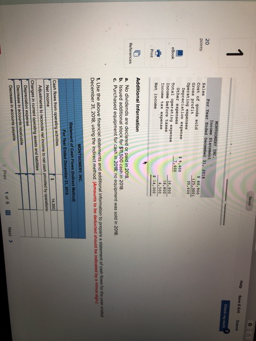 cash flows LO P1, P2, P3 20 Y INC Comparative Balance Sheets