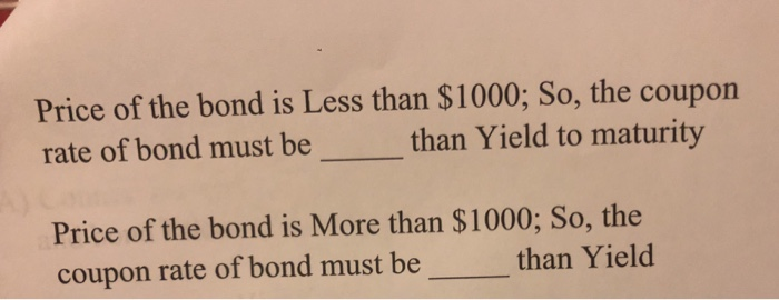 , Yield to maturity and bond Prices: Understand this Coupon rate -
