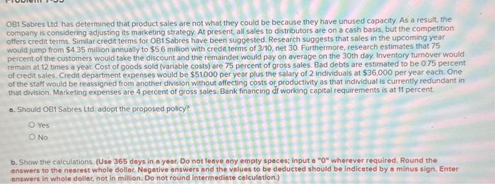  OB1 Sabres Ltd has determined that product sales are not what