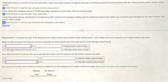 The case files show the following. Professional labour costs at Vrabel Associates