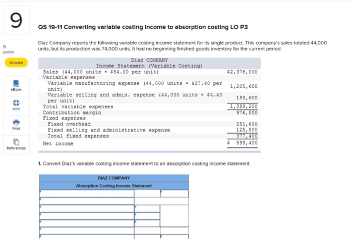 Company reports the following cost data for its single product. The company