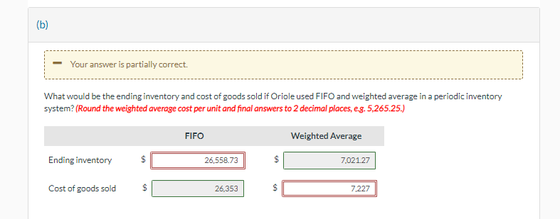 provided the correct answers in the screenshot. For part B, the boxes