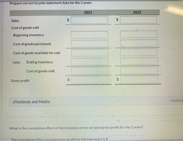 gross for the 3 years Bonita Industries reported these income statement data