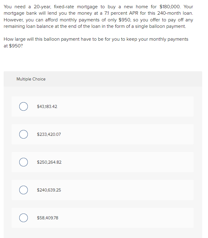  *Please help solve in Excel You need a 20-year, fixed-rate mortgage