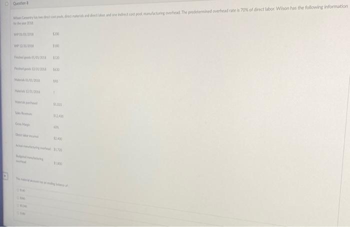  Question wyth o poder where costa minutacturing and the predetermined overhead