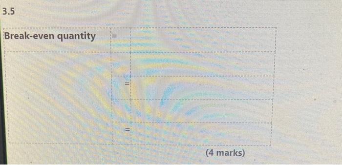R10 per unit more than expected. (4 marks) 3.3 Calculate the total