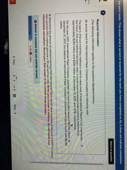  my work mode : This shows what is correct or incorrect