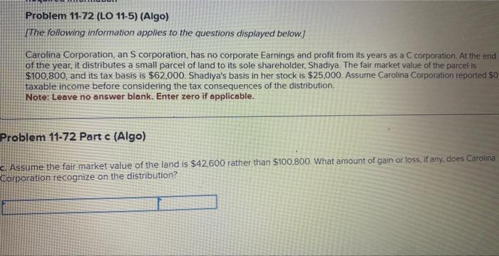corporate Earnings and profit from its years as a C corporation. At