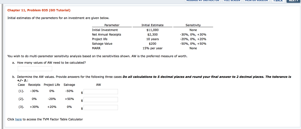 Chapter 11, Problem 035 (GO Tutorial) Initial estimates of the parameters